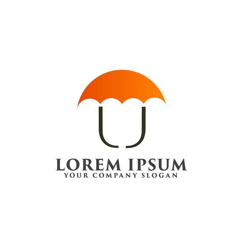 umbrella logo design concept template vector