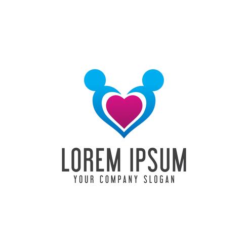 love people logo design concept template vector