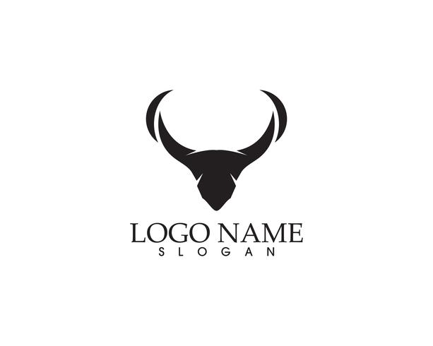 Aplicación de iconos de logotipo y símbolos de cuerno de toro vector