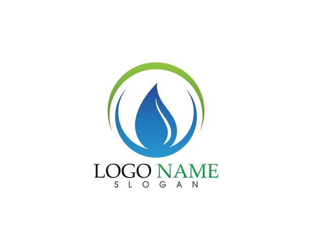 Aplicación de iconos de logotipo y símbolos de la naturaleza del agua. vector