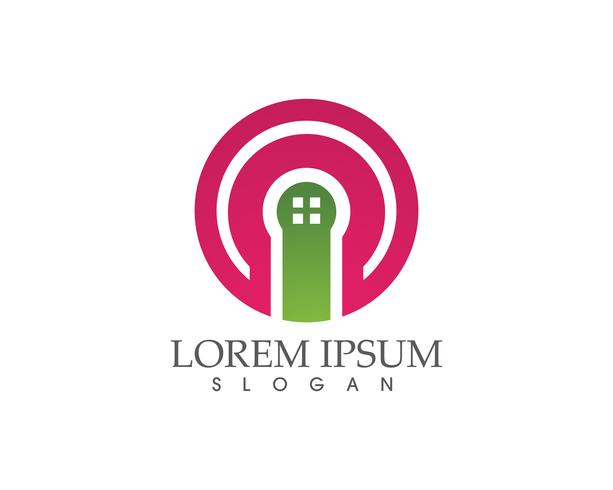 Lock security house and home logos template vector
