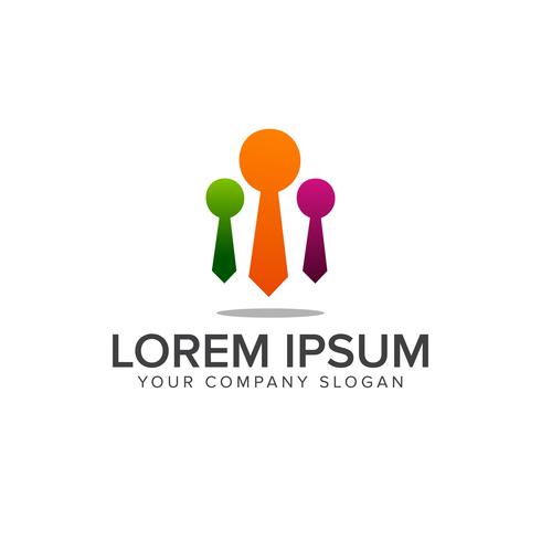 businessman team logo. leadership logo design concept template vector