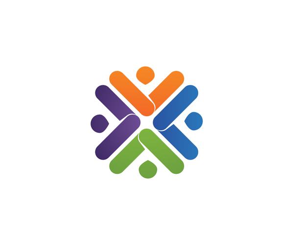 Plantilla de logotipo y símbolos para personas de la comunidad vector