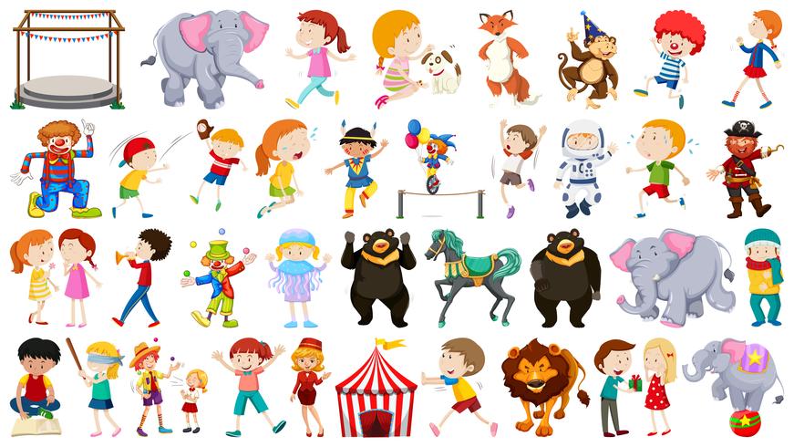 Large Circus themed set vector