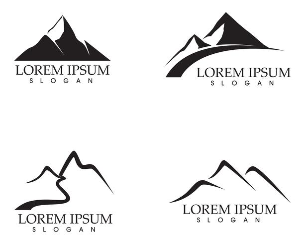 Plantilla de iconos de logotipo y símbolos de montaña naturaleza paisaje vector