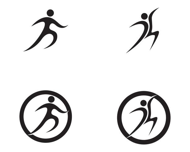 Plantilla de logotipo y símbolos de cuidado de la gente de éxito de salud vector