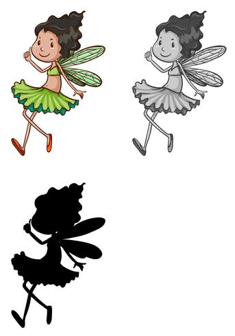 Set of cute fairy vector