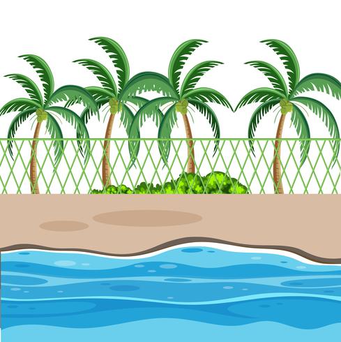 A beach nature scene vector