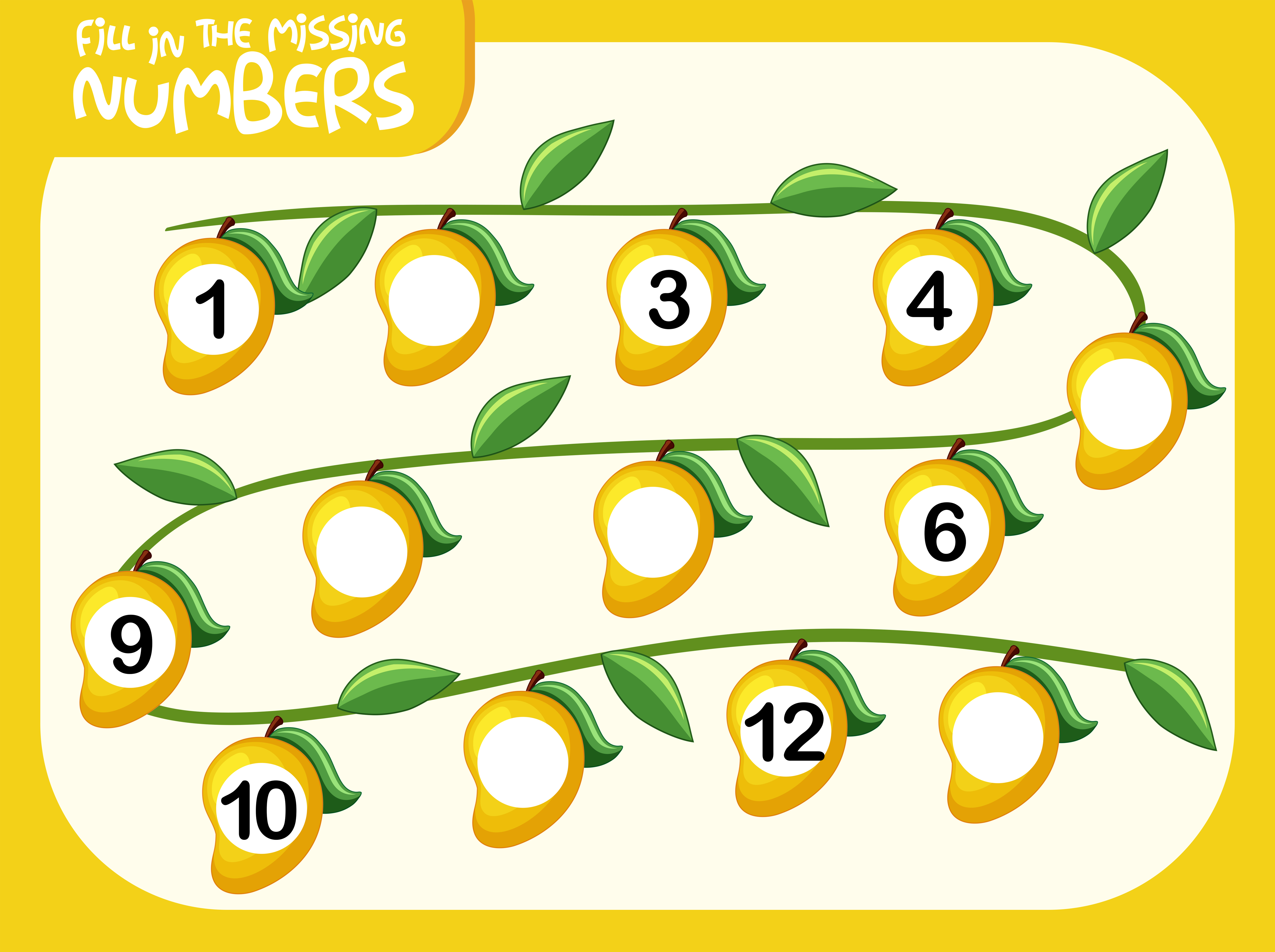 Math Fill Missing Number Worksheet 605203 Vector Art At Vecteezy Math Fill Missing Number Worksheet 605203 Vector Art At Vecteezy