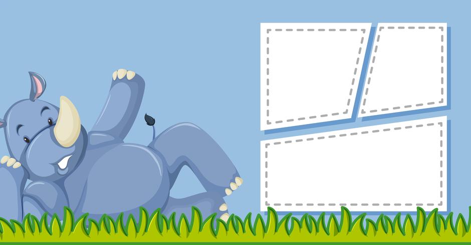 Rhino with template frame vector