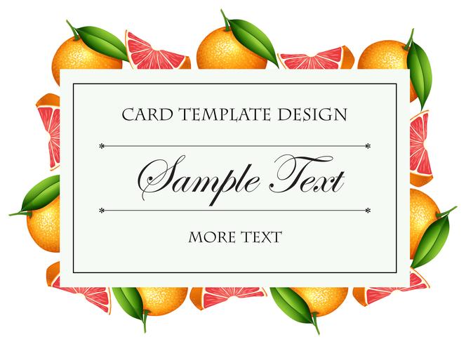 Card template with grapefruit border vector