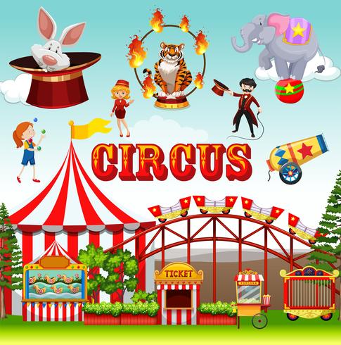 Funfair object and background vector