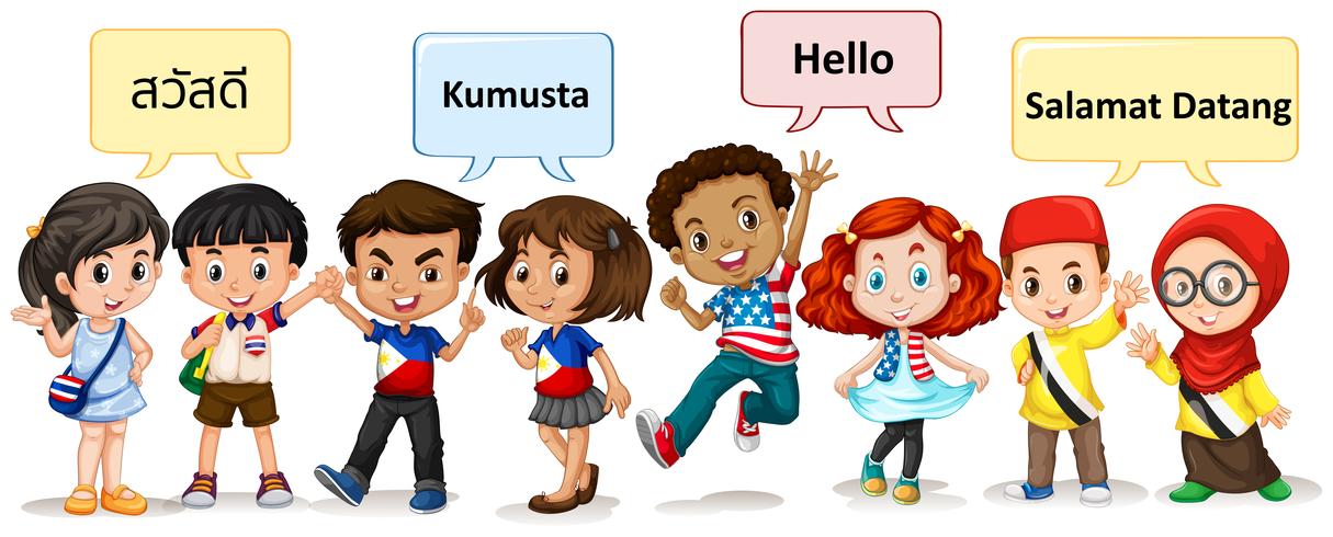 Boys and girls from different countries vector