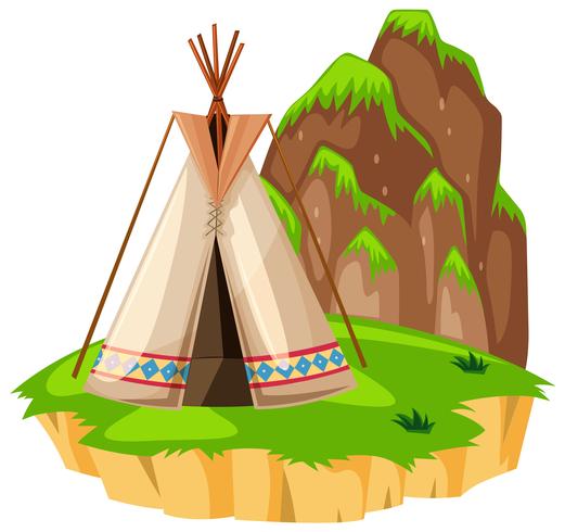 Teepee on the island vector