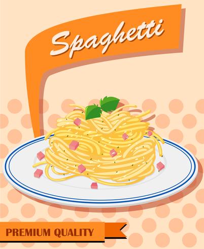 Spaghetti menu on poster vector