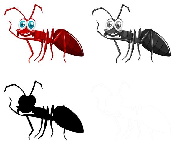Conjunto de caracteres de hormiga vector