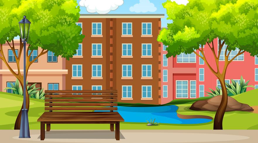 An urban park scene vector