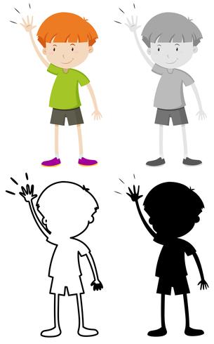 Set of different styled happy kid vector