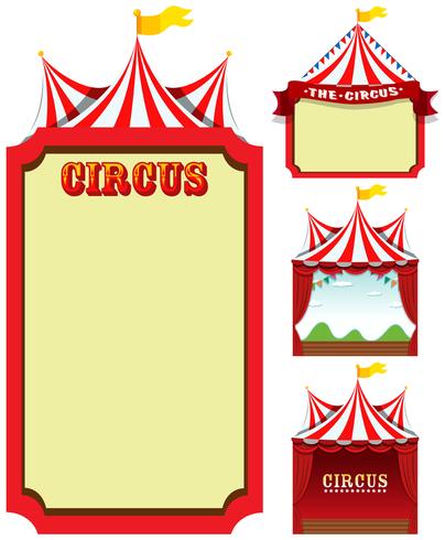 Set of circus template vector