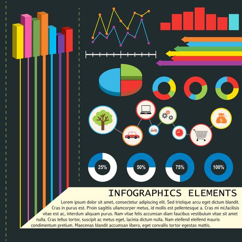 Elementos infográficos con gráficos. vector