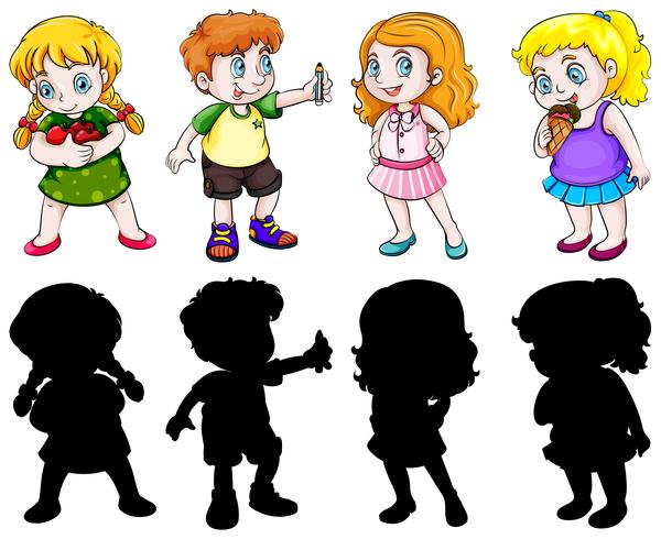 Set of chubby character vector