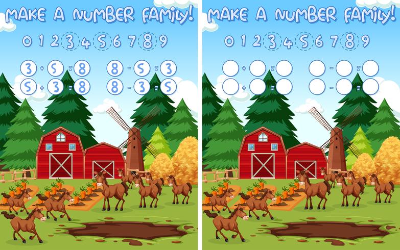 Make a number family vector