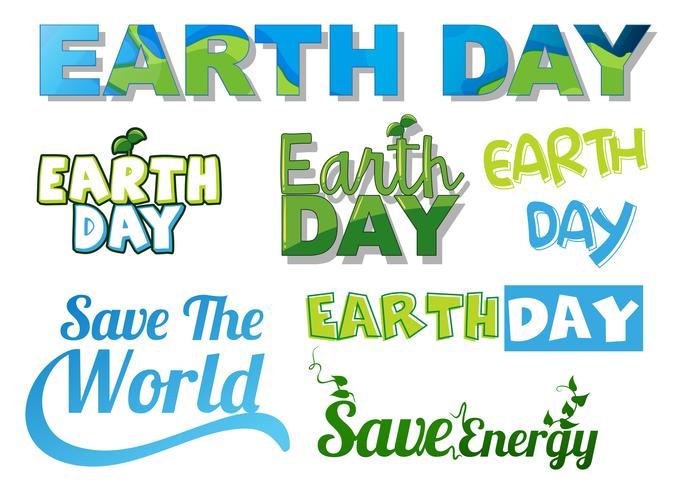 Set of earth banner vector