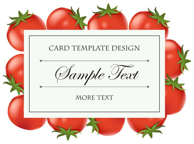 Card template with fresh tomatoes vector