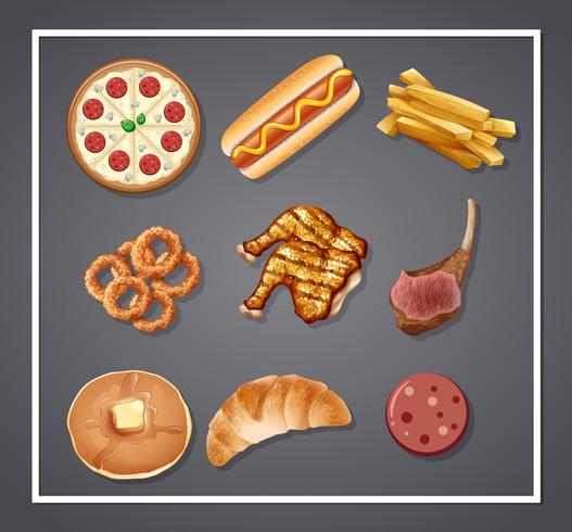 Set of delicious food  vector