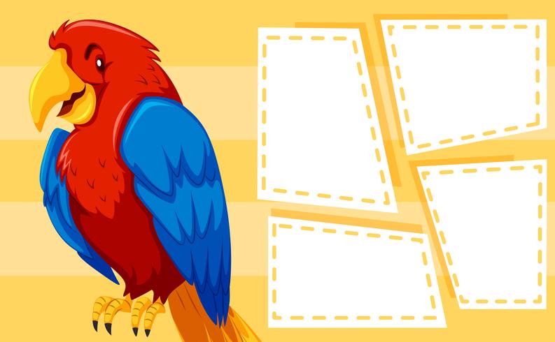 Parrot on note template vector