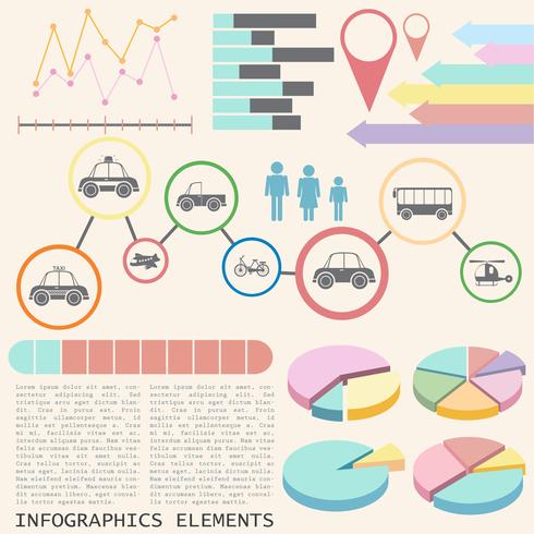 A chart showing the different transportations vector