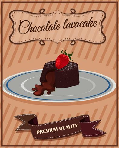 Chocolate lavacake on plate vector