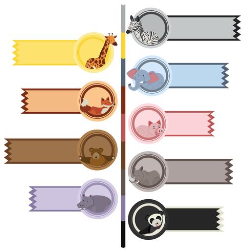 Banner templates with cute animals vector