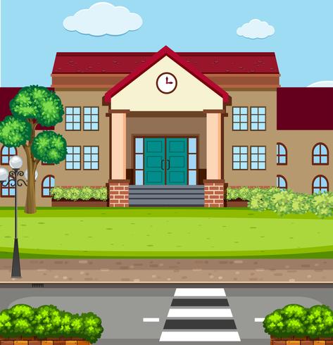 A school building scene vector