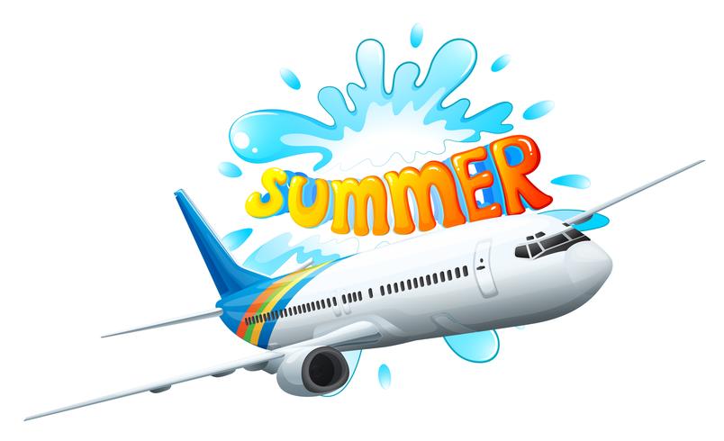 Una aventura en avión para el verano. vector