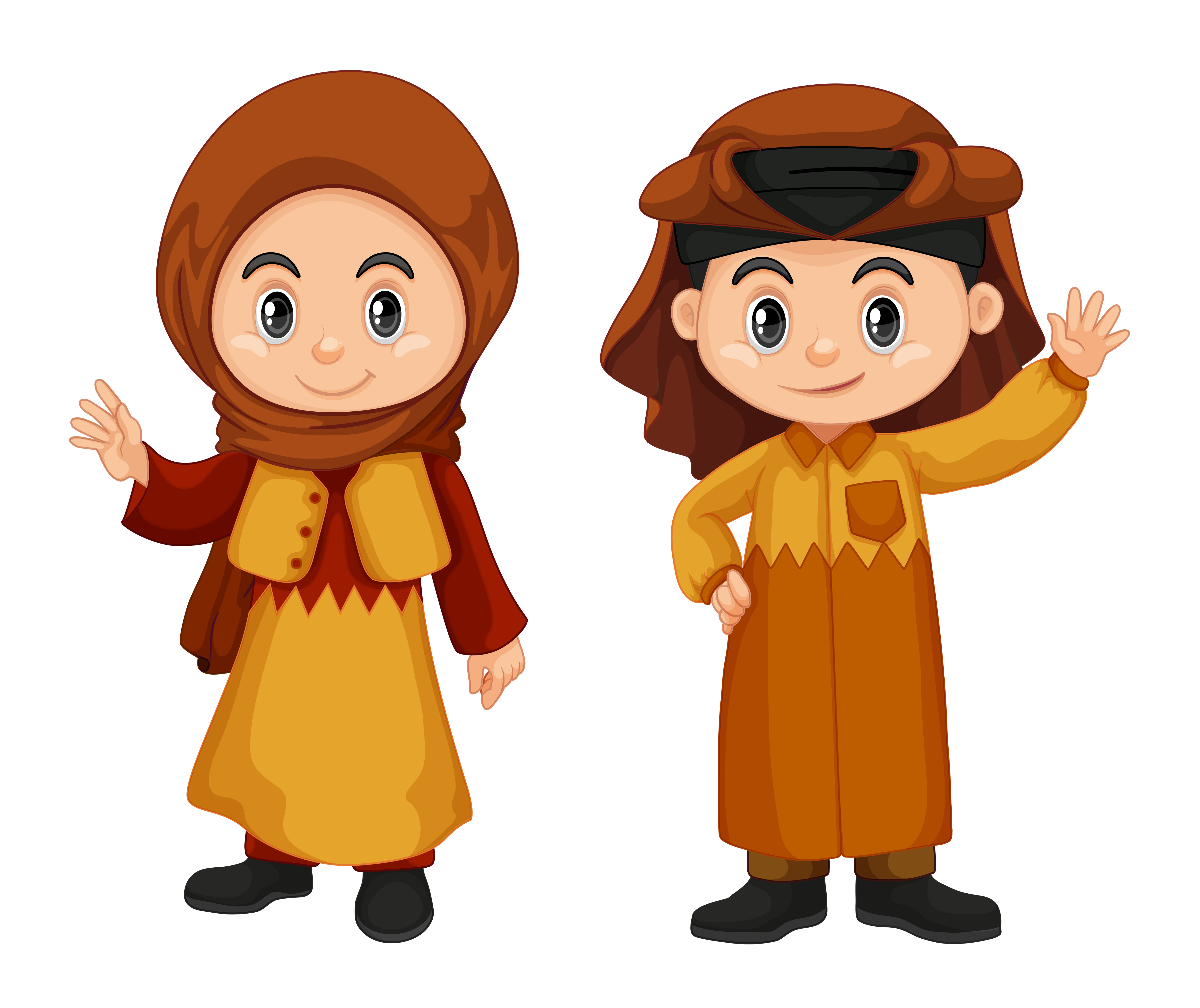 Qatar kids in traditional costume 605899 Vector Art at Vecteezy
