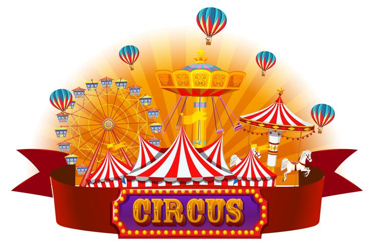 An isolated circus banner vector