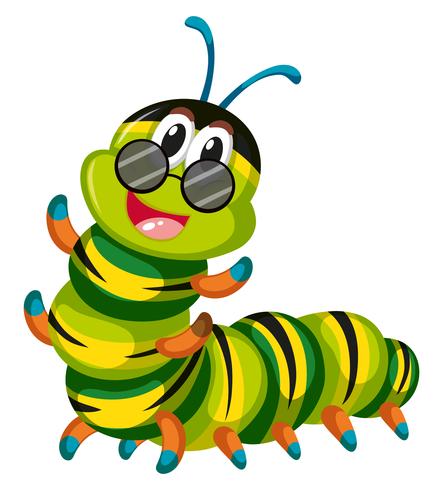 Cute caterpillar wearing glasses vector