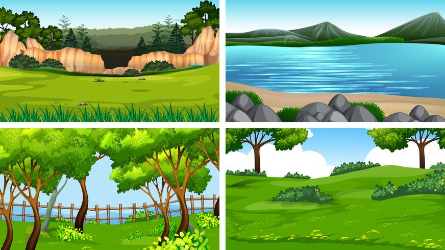 Conjunto de paisaje natre vector