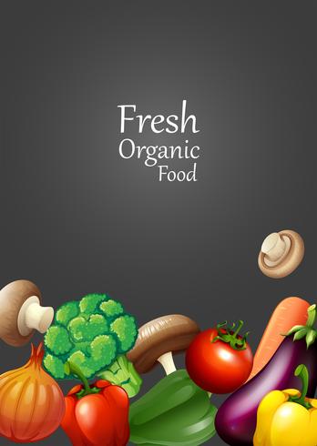 Many vegetables and text design vector