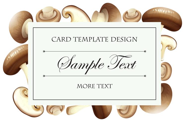 Card template with fresh mushrooms vector