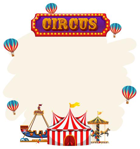 Una plantilla de nota de circo. vector