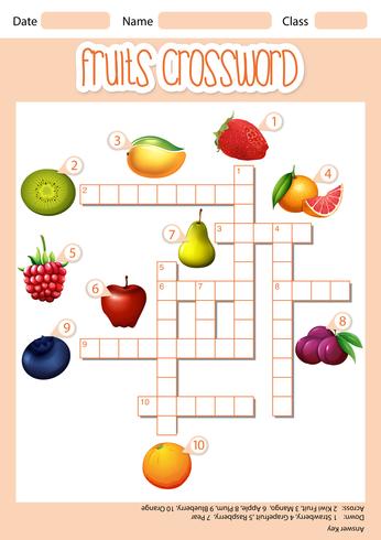 Concepto cruzado de la palabra de la fruta vector