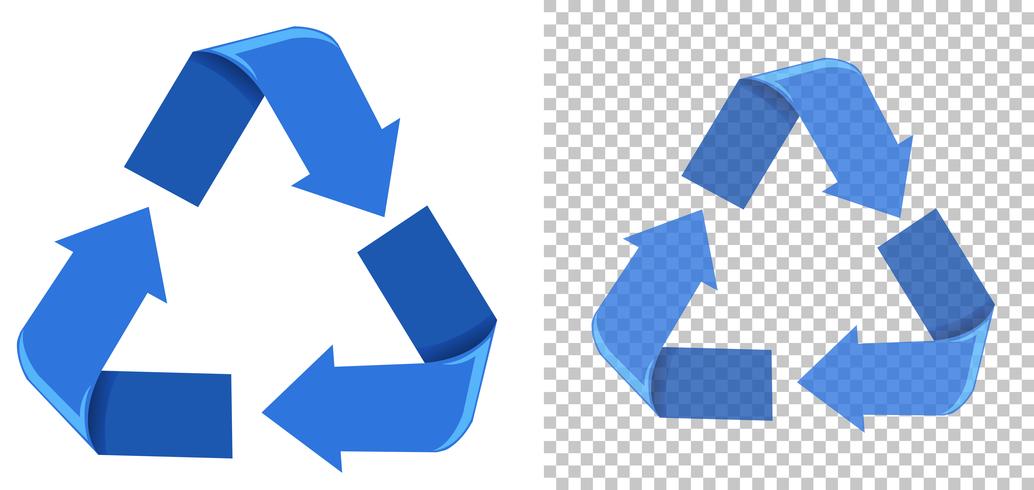 Conjunto de iconos de reciclaje azul vector