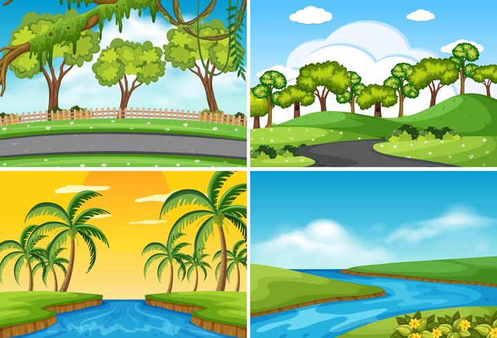 A set of nature scene vector