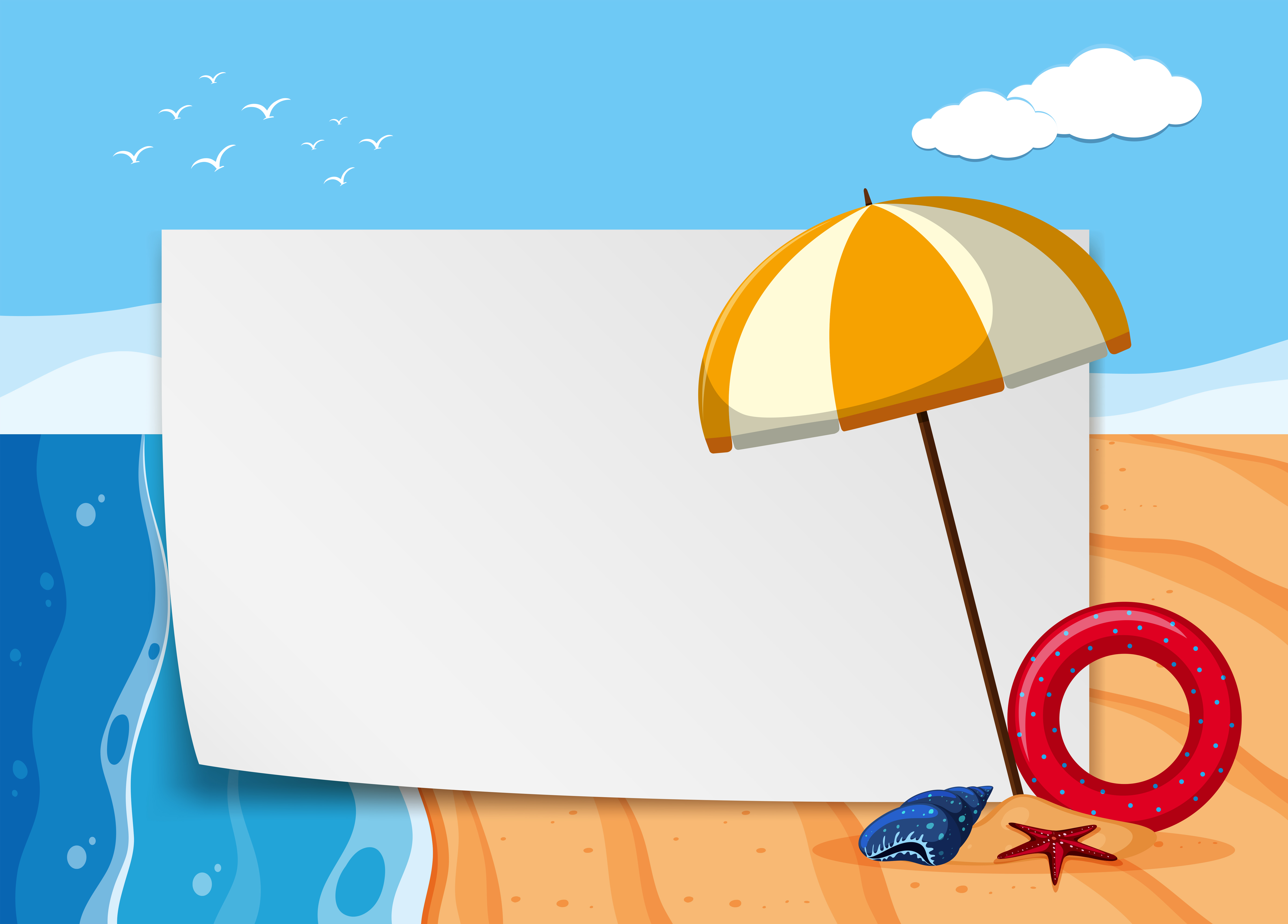 Paper template with ocean view in background 606035 Vector Art at Vecteezy