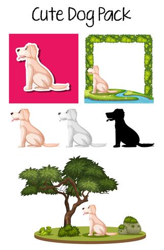 A pack of dog vector