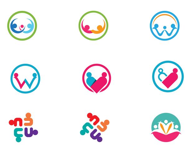 Adoption and community care Logo template vector icon