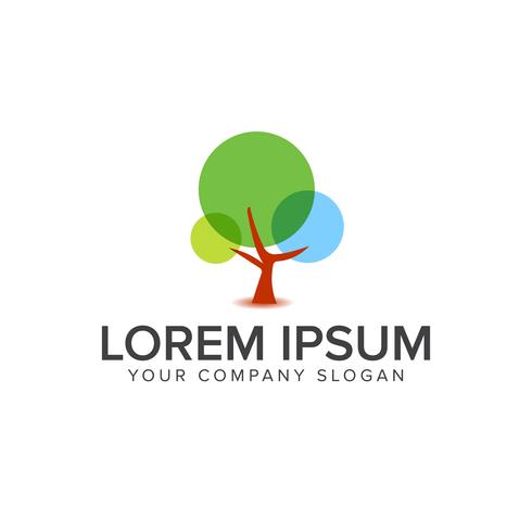 plantilla de concepto de diseño de logotipo de árbol moderno vector