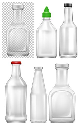 Set of empty bottle vector